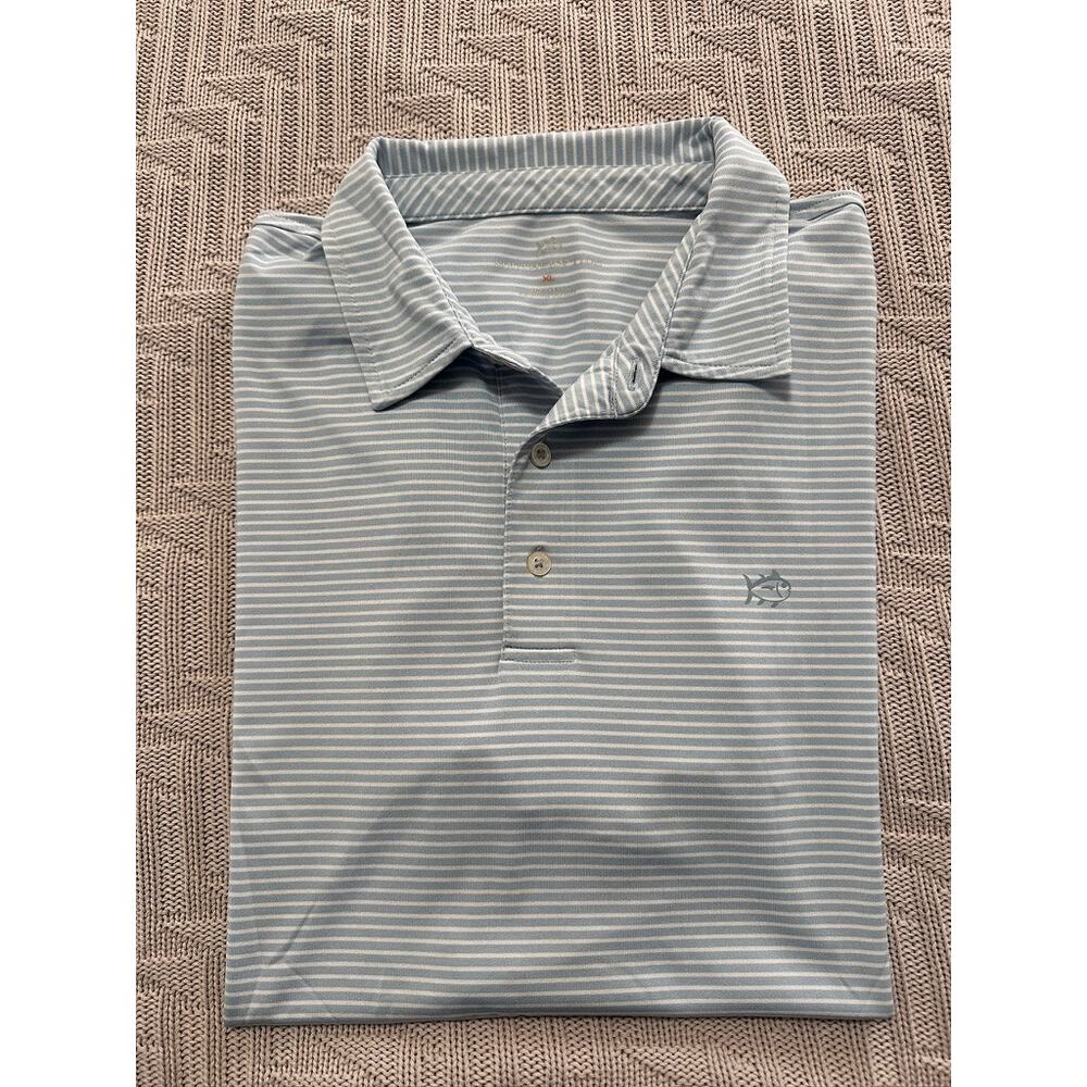 Southern Tide silver striped polo size XL
